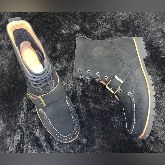 POLO RALPH LAUREN BLACK NUBUCK RANGER BOOTS